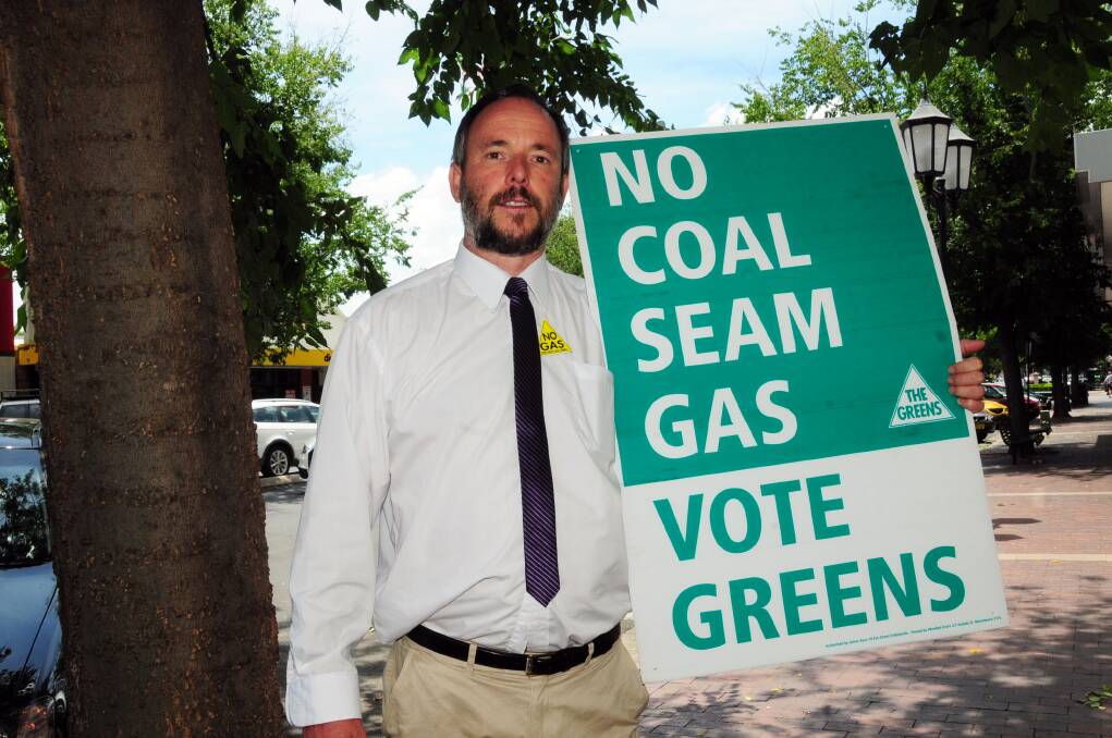 Greens candidate for Dubbo Matt Parmeter is completely opposed to coal seam gas extraction. 
Photo: HANNAH SOOLE
