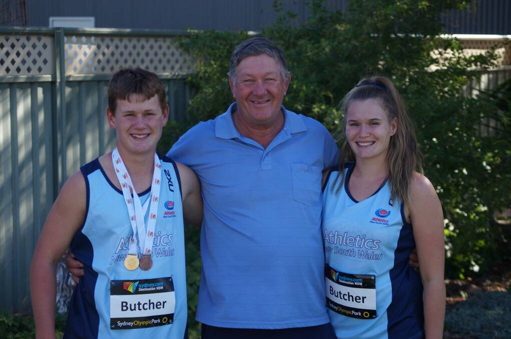 Aiden and Kaitlin Butcher with their coach, Ernie Sluiter. 							      Photo: CONTRIBUTED