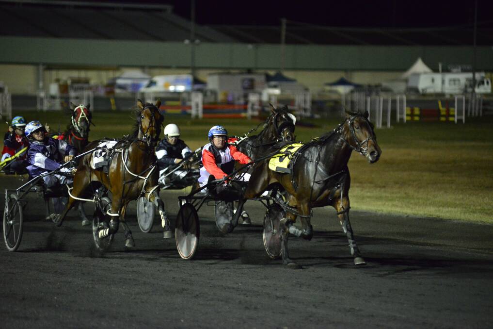 Maudie Mombassa pulls away to take out the Red Ochre Mares Classic at Dubbo on Friday.  
Photo: CHERYL BURKE