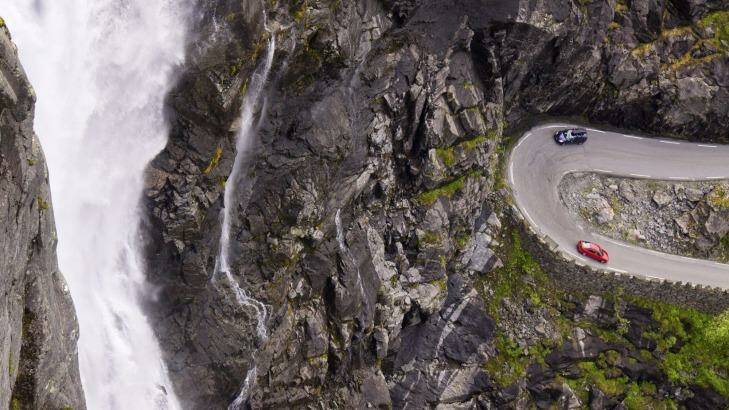 The twisting bends of the Trollstigen pass in Norway. Photo: iStock