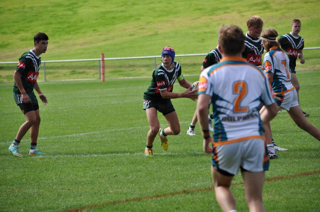 St John's five-eighth Matt Burton was a standout in the Rams 16s' 28-8 win over the East Coast Dolphins on Saturday. Photo: BEN WALKER