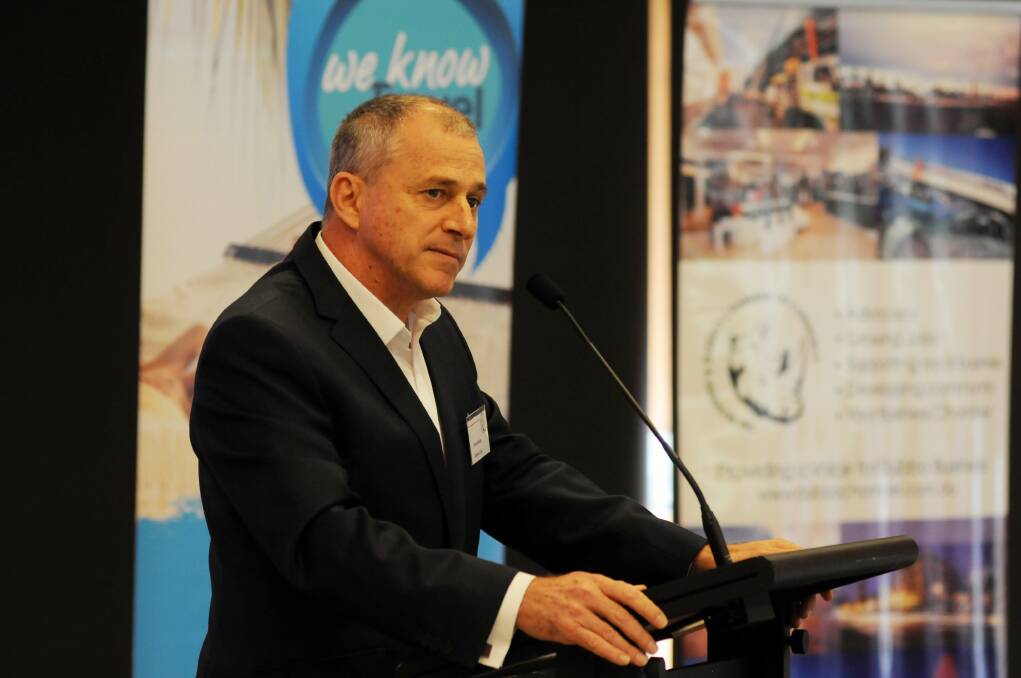 QantasLink CEO John Gissing was in Dubbo on Wednesday to address a Chamber of Commerce breakfast. 	Photo: BELINDA SOOLE