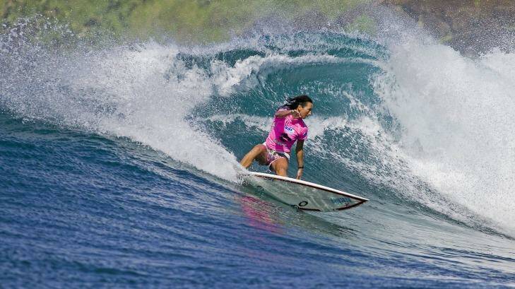 Layne Beachley surfing in Maui, Hawaii in 2006. (Photo by Kirstin Scholtz/Covered Images/ASP via Getty Images)