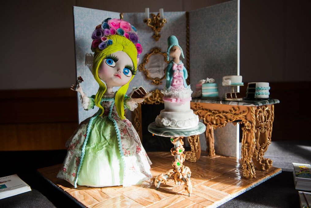 This elaborately decorated doll cake sold for $400. Photo: Elesa Kurtz