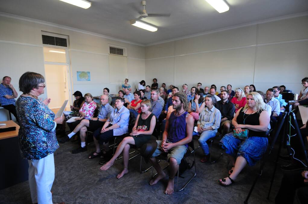 A crowd of about 70 turned out to a meeting opposing the Alkane Zirconia Mine.					    Photo: GREG KEEN