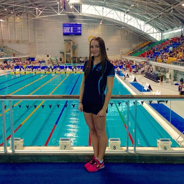 ABOVE: Olivia Watmore at Sydney Olympic Aquatic Centre.  
Photos: CONTRIBUTED