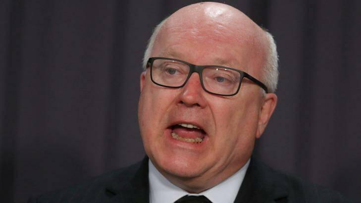Attorney-General George Brandis: ''The byword of the 45th Parliament is compromise.''
 Photo: Alex Ellinghausen