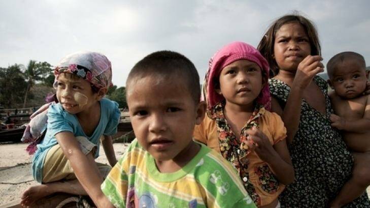 Moken kids, Mergui Islands, Myanmar. Photo: Burma Boating