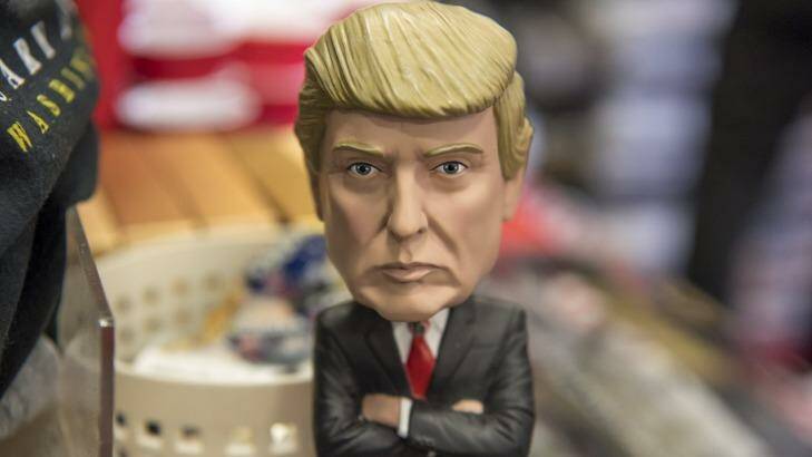 A Donald Trump bobble head for sale inside the White House gift store in Washington, DC. Photo: David Paul Morris