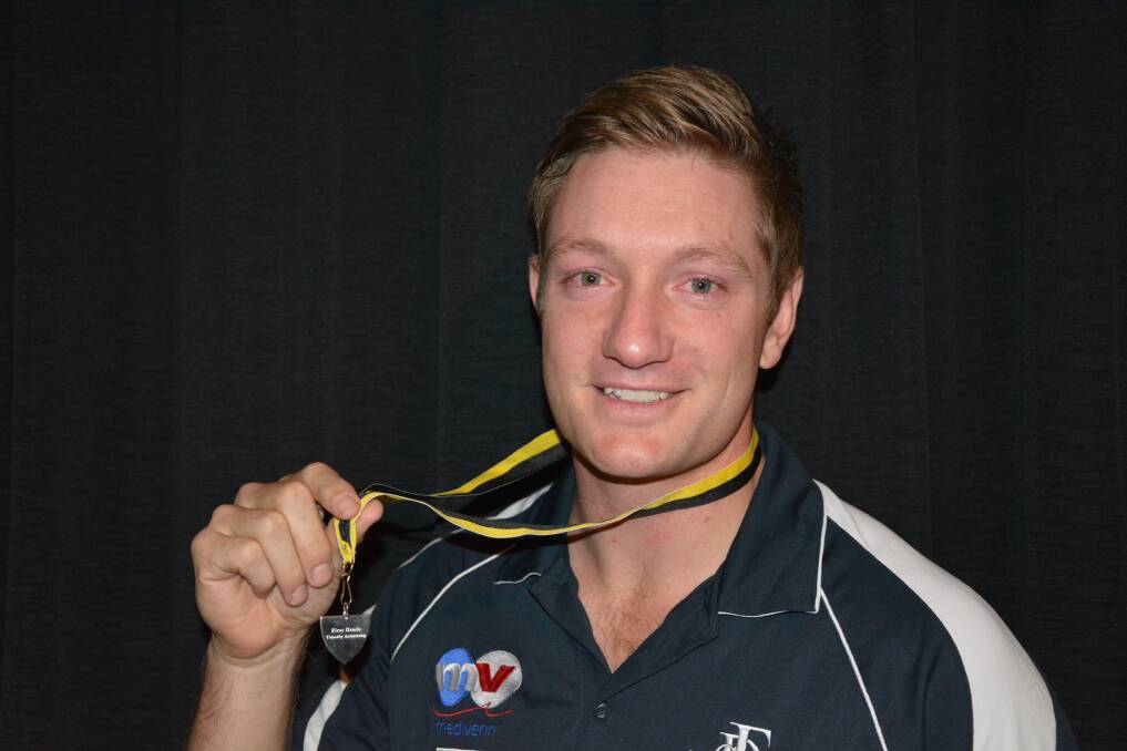 Dubbo cricketer Tim Armstrong with his Olly Cooley Medal. 	Photo: WACA