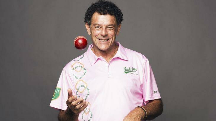 Classic souvenir: Mike Whitney photographed with the ball he will be presenting to former New Zealand test bowler Sir Richard Hadlee. Photo: James Brickwood
