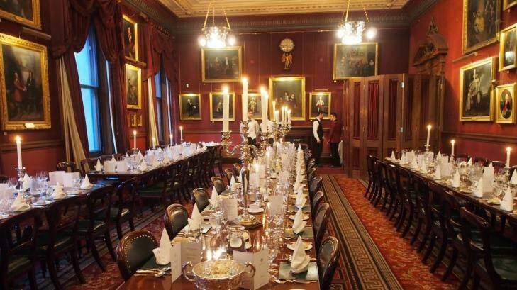 The Garrick Club dining room. Photo: Supplied