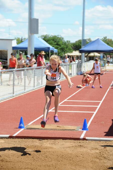 Kate Drash leaping long during the New Year Athletics Carnival at Barden Park in January. The facility will host next year's State Multi Event Championships. 
 	Photo: KATHRYN O'SULLIVAN