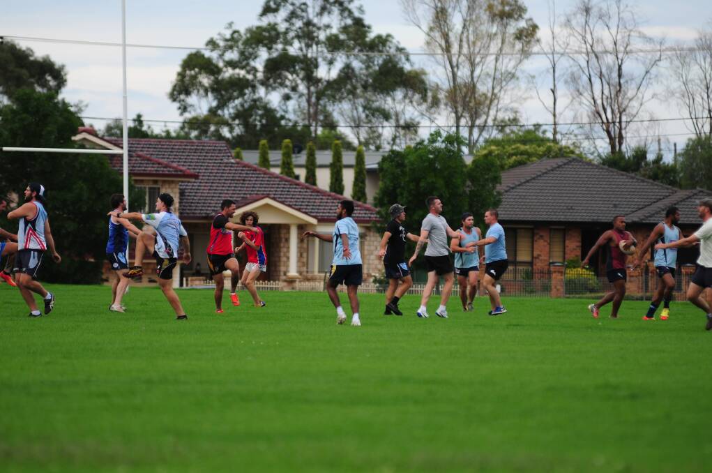 Players are put through their paces at Macquarie pre-season training.