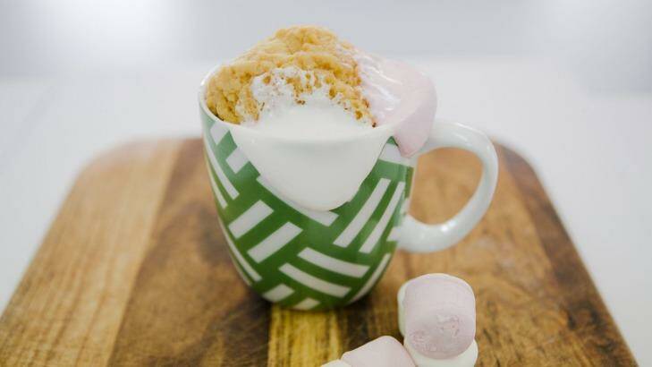 Whopping: Making the marshmallow and peanut butter mug cake was strangely exhausting. Photo: Jamila Toderas