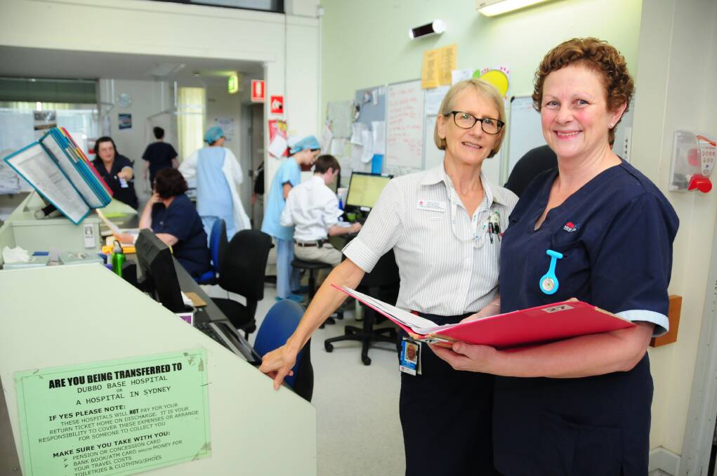 Nursing Unit Manager Mary McCarthy and Dubbo Health Service Nurse Sue McNicol.				        Photo: BELINDA SOOLE.