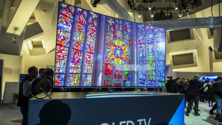 A 75-inch Samsung QLED TV. Photo: Bloomberg.
