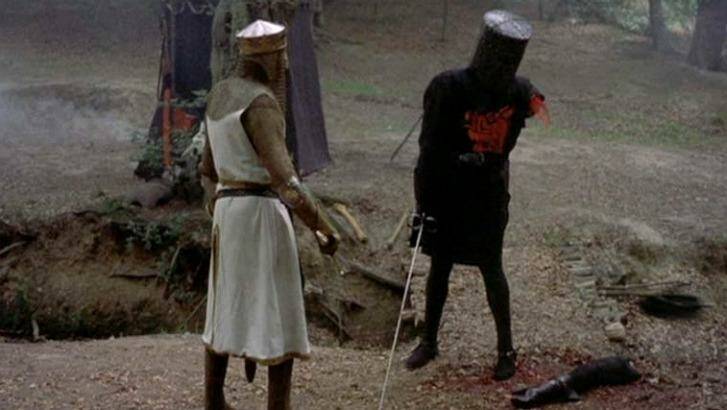 Monty Python and the Holy Grail's King Arthur fighting the Black Kinight: Also not a cop drama set in New York City.
 Photo: Supplied