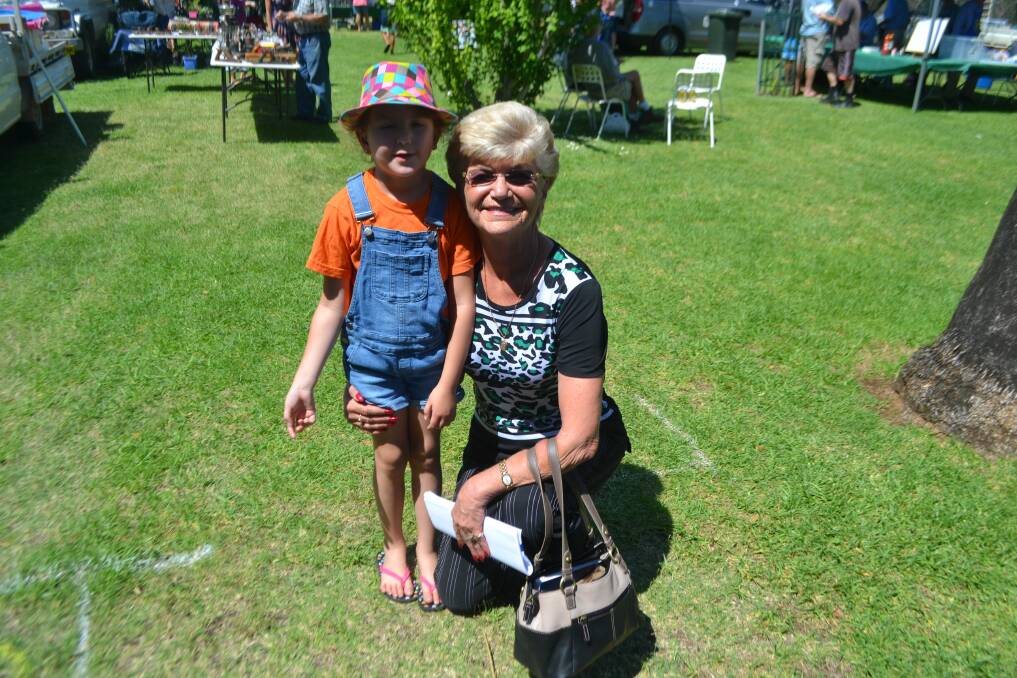 Anne Jones with Audrey Shepherd at the Rotary Markets at Wellington at the weekend.