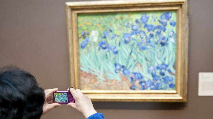 Van Gogh's Irises at the Getty Center.
 Photo: Eric Issel