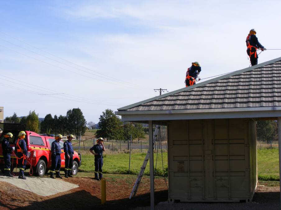 Firefighters spent some time on roofs as part of a weekend training exercise in Wellington.