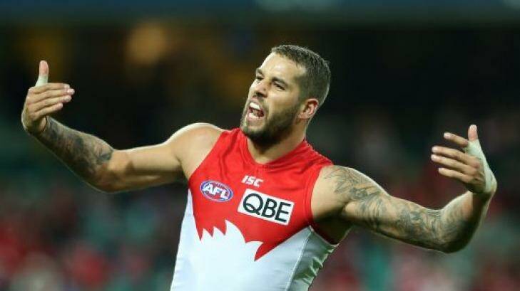 Wrong place, right time: Lance Franklin's latest wonder goal shouldn't have been. Photo: Anthony Johnson