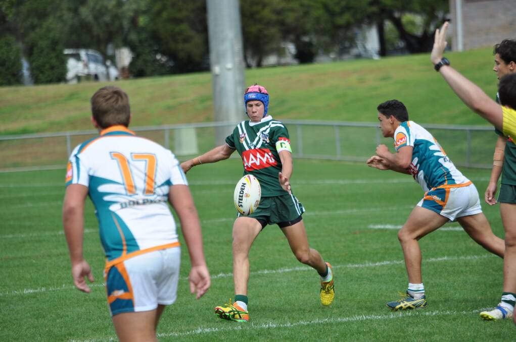 St Johns Dubbo's Matt Burton (pictured during the Country Championships semi-finals at Dubbo's Caltex Park) has been selected in the NSW Country under-16s side, despite his Western Rams going down to the Greater Northern Tigers in the Country Championships final. Photo: BEN WALKER