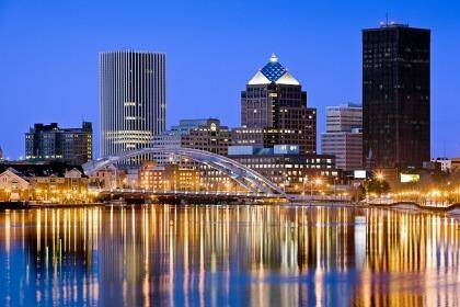 The skyline of Rochester.
