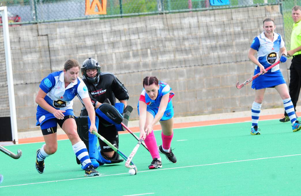 COMEBACK QUEENS: Maddie Bott was one of four individual goalscorers for the Dubbo Blue Jays in their Premier League Hockey win over Bathurst St Pat's. Photo: KATHRYN O'SULLIVAN
