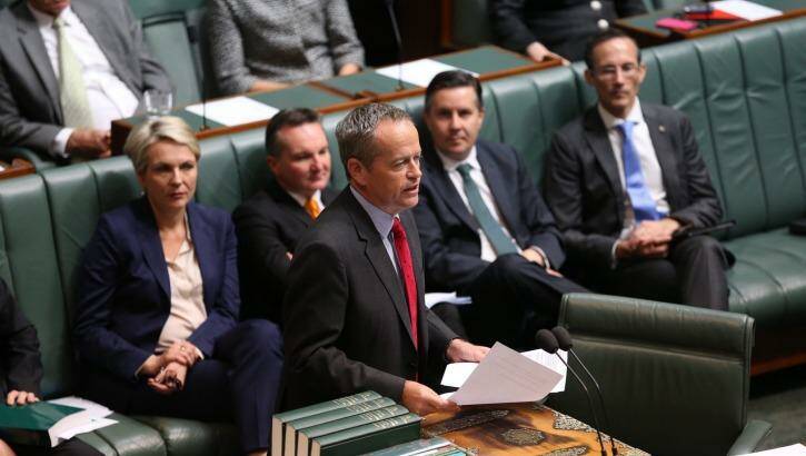 Opposition Leader Bill Shorten speaks on a banking royal commission on Wednesday. Photo: Andrew Meares