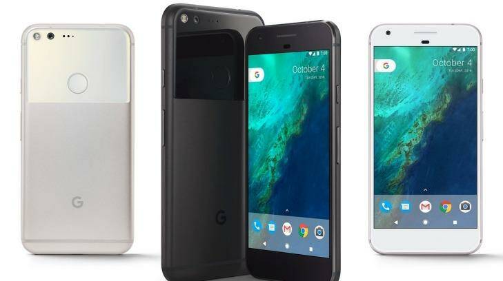 Pixel comes in "Quite Black" or "Very Silver", and features a fingerprint sensor on the back that you can also swipe to see notifications. Photo: Google