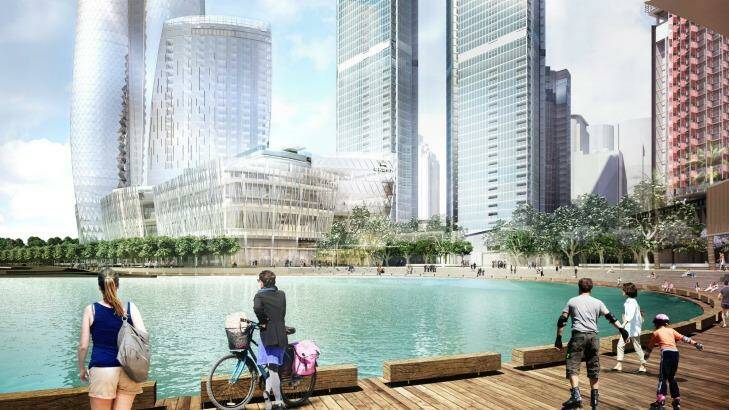Artist's impression of Crown Resorts' casino and apartment complex at Barangaroo. Photo: Crown Resorts