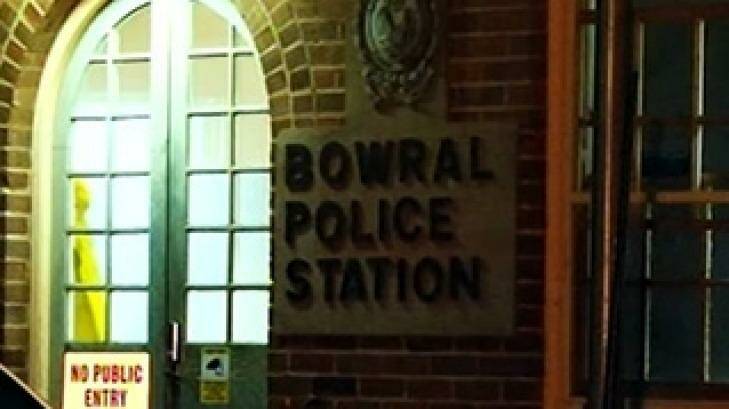 Bowral police station where a man died while being charged after he was Tasered.at a McDonald's. Photo: Channel Nine