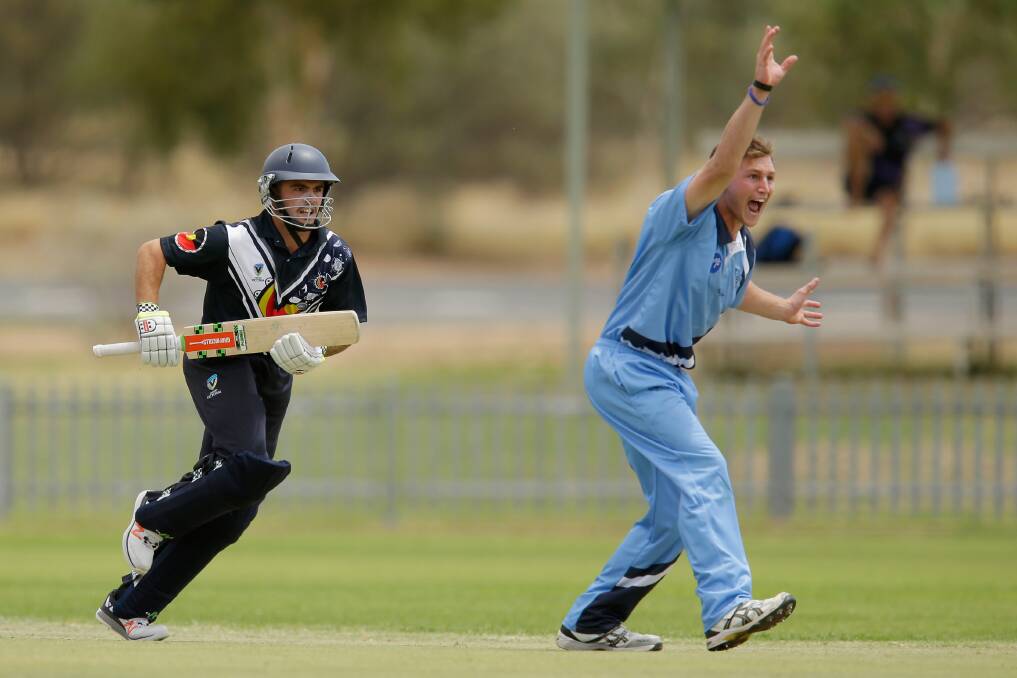 Dubbo s Ben Patterson appeals for one of his five wickets during day one of the National Indigenous Cricket Championships. 			Photo: CRICKET AUSTRALIA/ GETTY IMAGES