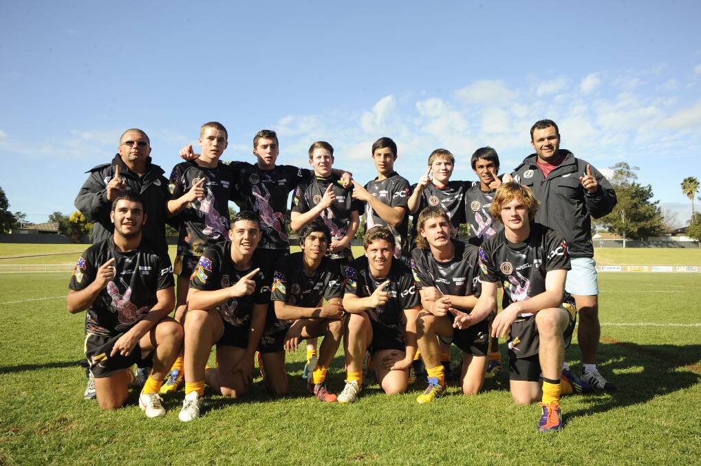 The Wiradjuri team, winners of last year's Nations of Origin tournament, will be keen to impress again during this week's rugby league sevens event.  
Photo: Belinda Soole