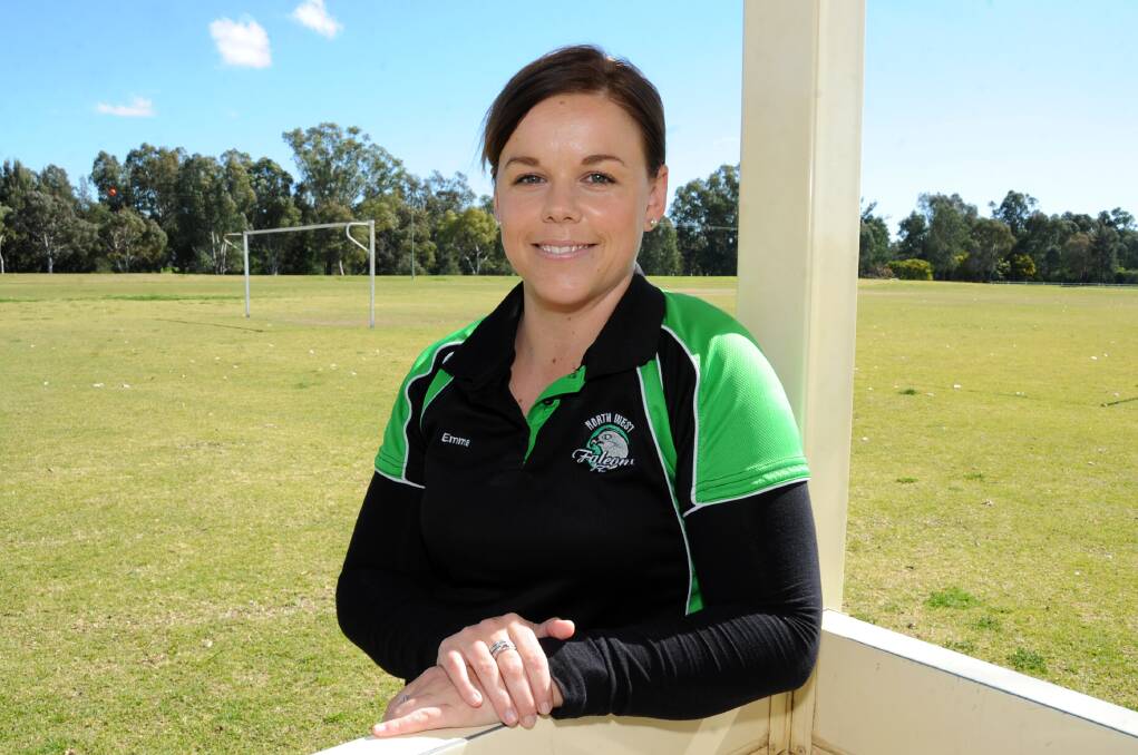 North West Falcons player Emma Davies is in the running to win $10,000 for her club. 	Photo: Belinda Soole