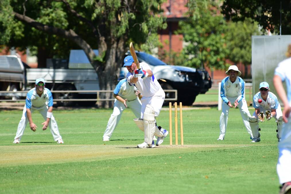Shane Dupille's bails are sent flying after being bowled by Ben Taylor during Rugby's win over Macquarie.  
Photo: CHERYL BURKE