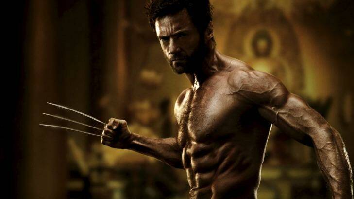 Hugh Jackman in character as Wolverine.