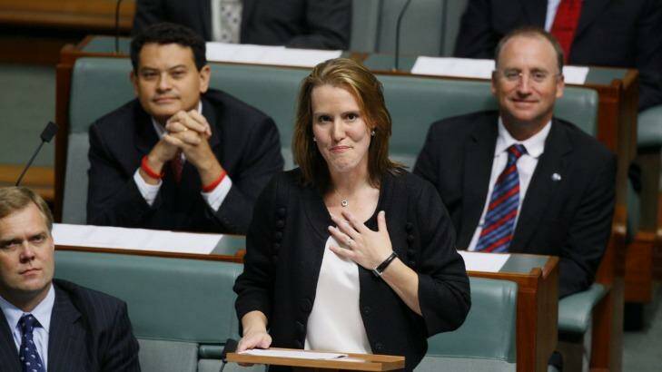 Kelly O Dwyer makes her maiden speech to Parliament in 2010.  Photo: Andrew Meares