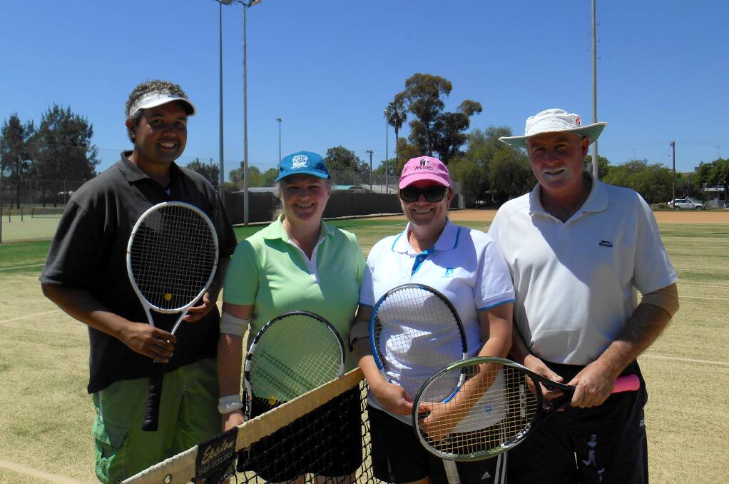 Mark Toomey, Anne Barwick, Robyn Rawlinson and Mick McDonagh at Muller Park Tennis Club.    Photo: CONTRIBUTED