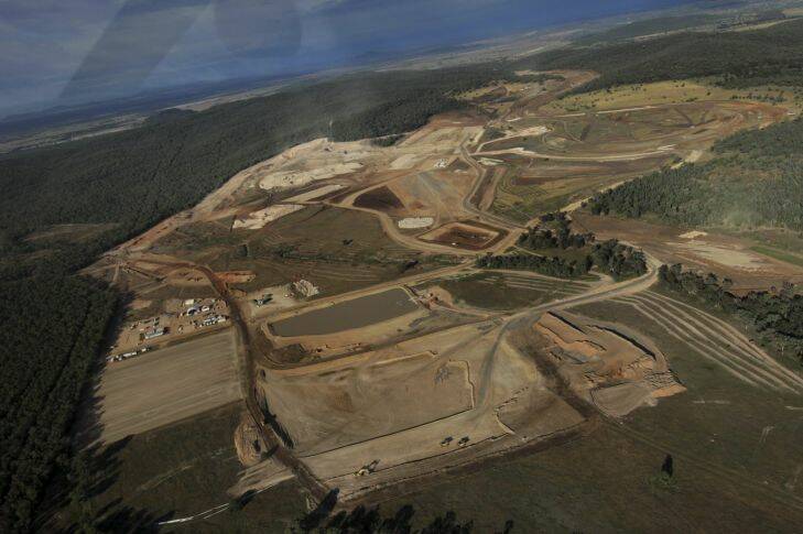 Photographs shows the clear felling of the Leard Forest and construction of Whitehavens' ?? Maules Creek coal mine near Boggabri. Greenpeace activists opposed to the mines' construction have an established tree sit in place to stop the felling of the endangered forest and?? are surrounded by?? mine security and police rescue units.Photographs by Dean Sewell. S.M.H. News.Taken Sunday 1st June 2014.?? 

das140601.001.001.send.jpg Photo: Dean Sewell
