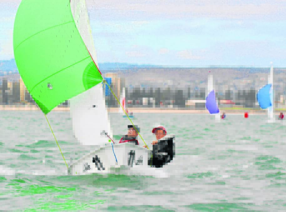 WORLDS IN SIGHT: Port Lincoln sailors Marty Hood and Jack O'Donnell will travel to Italy this month to compete in the international cadet world sailing championships, which will take place at one of the world's most famous sailing locations, Lake Garda. Photograph: Down Under Sail