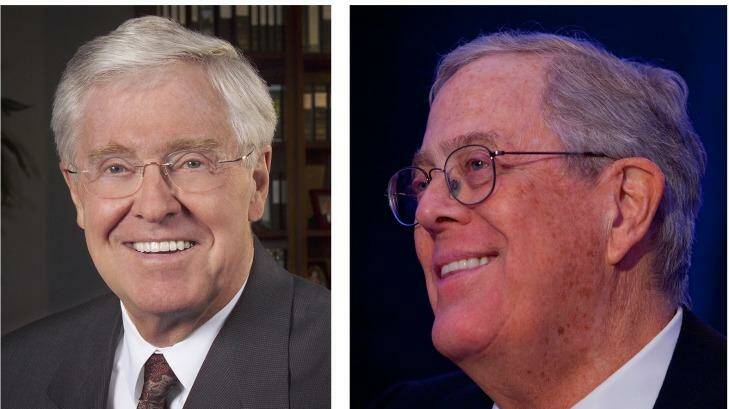 
Charles Koch, left, chief executive of Koch Industries, and David Koch, executive vice-president of Koch Industries. Photo: Theresa Ambrose