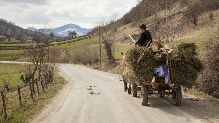A farmer using the local time-honoured mode of transport.