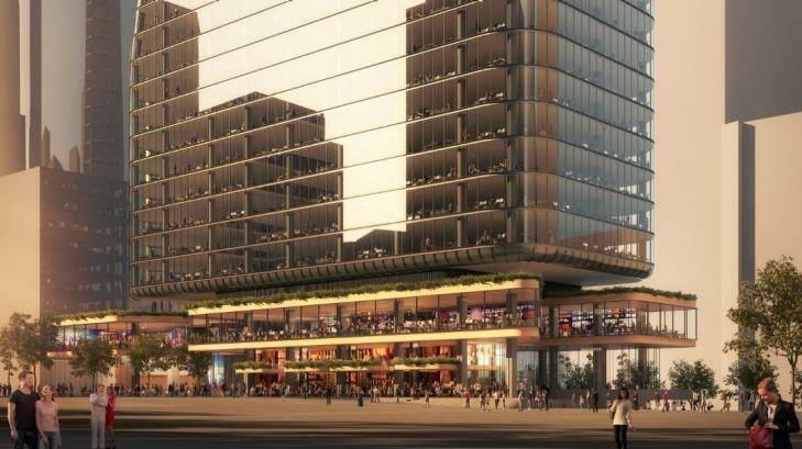 An artist's impression of the new skyscraper proposed for 1 Denison Street, North Sydney Photo: Supplied