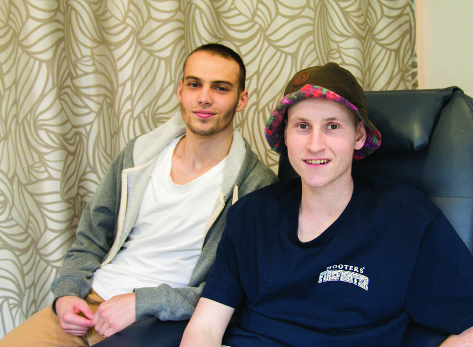 Fighting the disease together: Rhys Pagalday and Kailem Barwick.				         
 
Photo: CONTRIBUTED