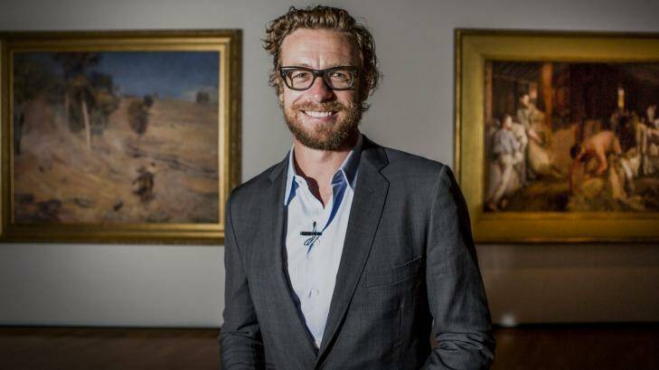 Actor Simon Baker at the The National Gallery of Australia's Tom Roberts exhibition.

The Canberra Times

Photo Jamila Toderas Photo: Jamila Toderas