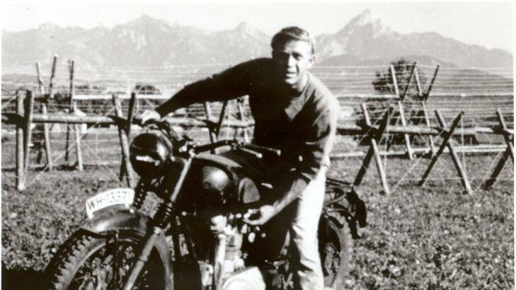 Steve McQueen in a scene from the 1963 movie <i>The Great Escape</i>. His character was based on young Australian flying ace John Williams. Photo: supplied