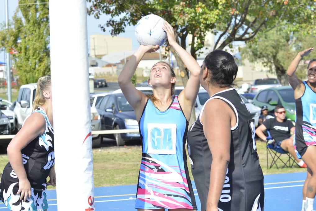 Maddi Alderdice, pictured during local netball action, was part of the Dubbo 21s side which starred at the State Championships.    Photo: CHERYL BURKE