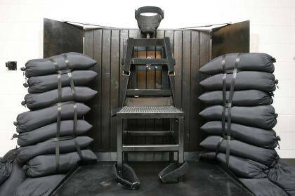 The firing squad execution chamber at the Utah State Prison in Draper, Utah.